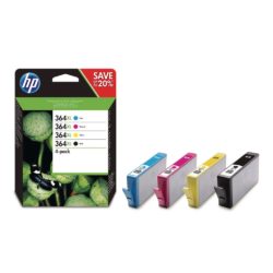 hp 364XL High Yield Ink Cartridge Black Cyan Magenta Yellow Multipack N9J74AE